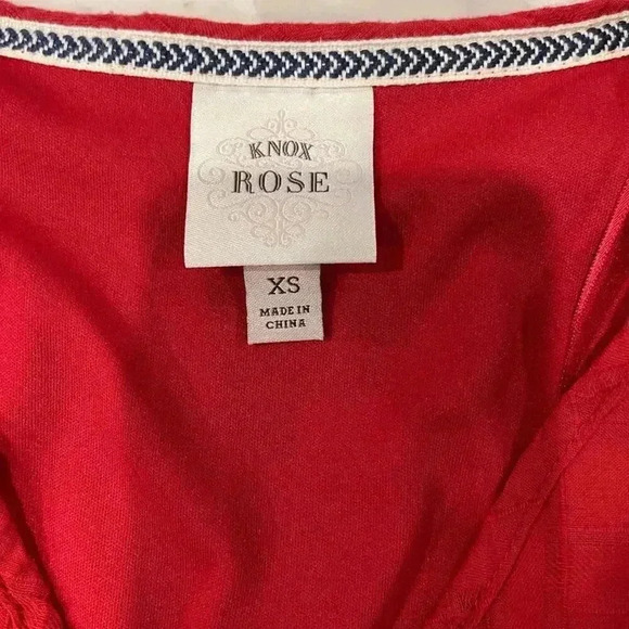 Knox Rose Red Tunic Top/Dress Embroidery Peasant Blouse Women’s XS Cottagecore - Picture 4 of 6